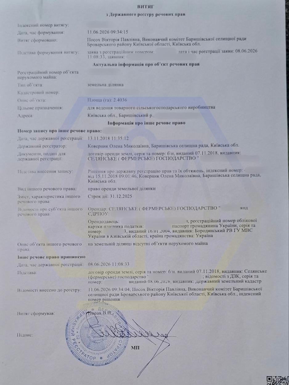 ПРИПИНИЛИ ОБТЯЖЕННЯ ЗЕМЕЛЬНОЇ ДІЛЯНКИ ПІСЛЯ ЗАКІНЧЕННЯ ДОГОВОРУ ОРЕНДИ ТА ВІДНОВИЛИ ПРАВА ВЛАСНИКА